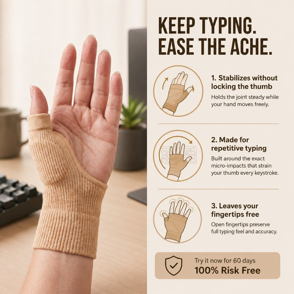 The first brace built for the way a typing thumb actually moves